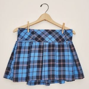 Justice Girls blue plad zipper skort Size: 16